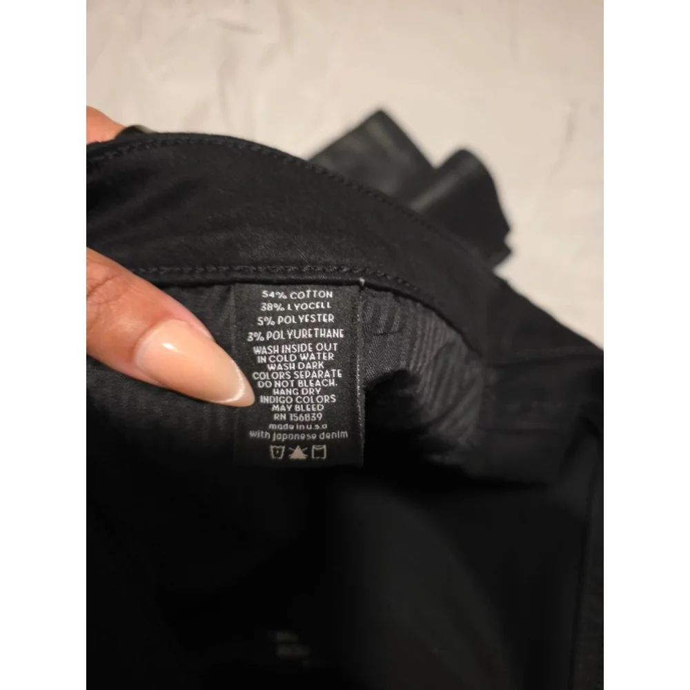 Monfrère Black Coated Cargo Pants Slim Fit Leather Look Size 38